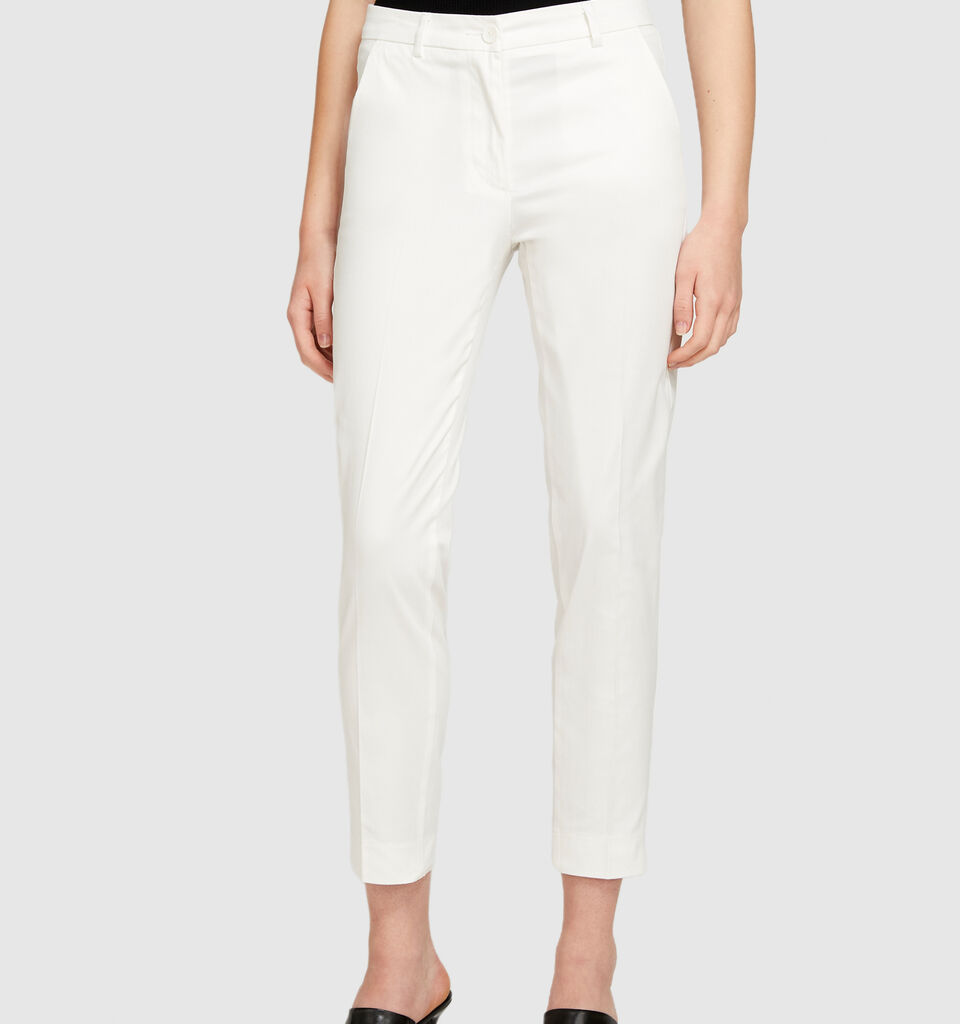 Regular fit chinos - women's chino trousers - White | Sisley image number 4